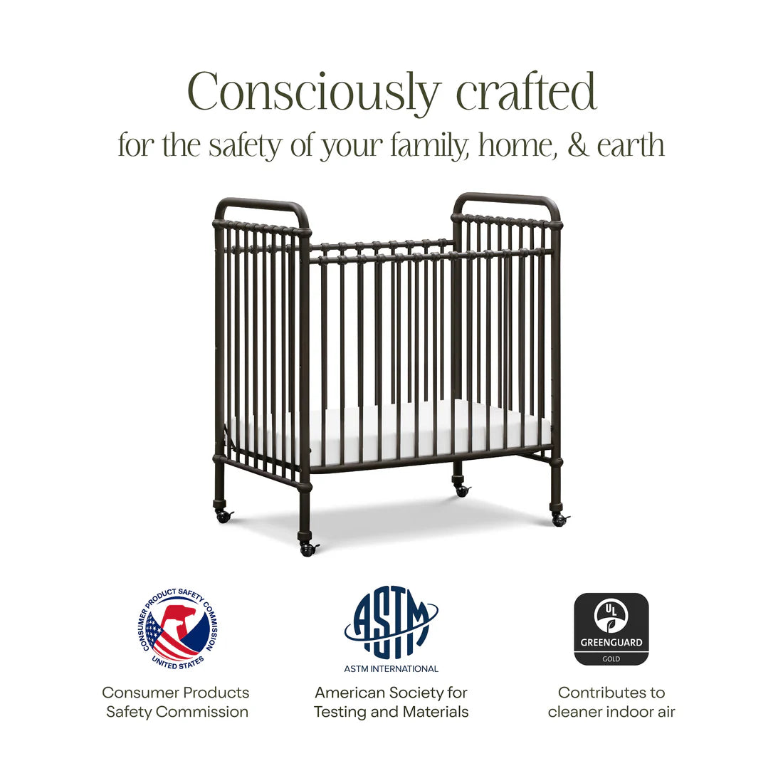 Abigail 3 in 1 Convertible Mini Crib