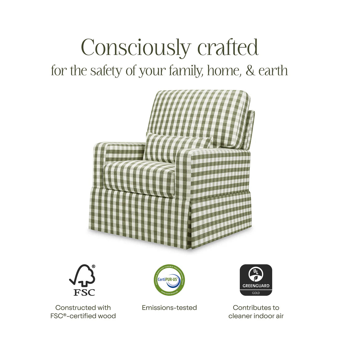 Crawford Pillowback Comfort Swivel Glider