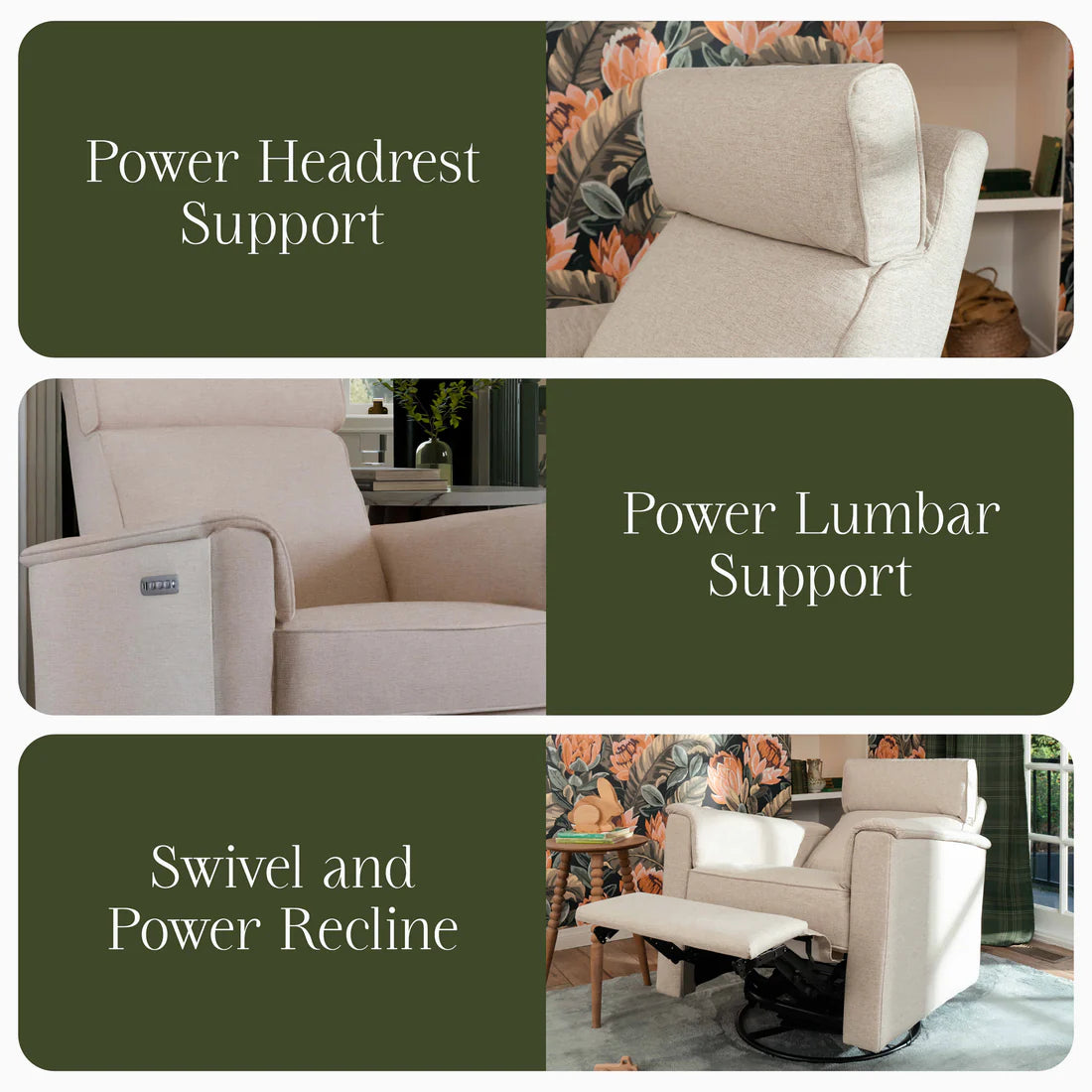 Namesake Willa Pro Power Glider Recliner w/ Power Lumbar