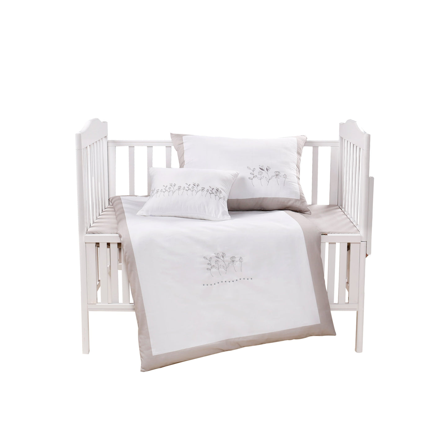 Mini Manilla Hotel Collection Baby Linen Set White/Grey