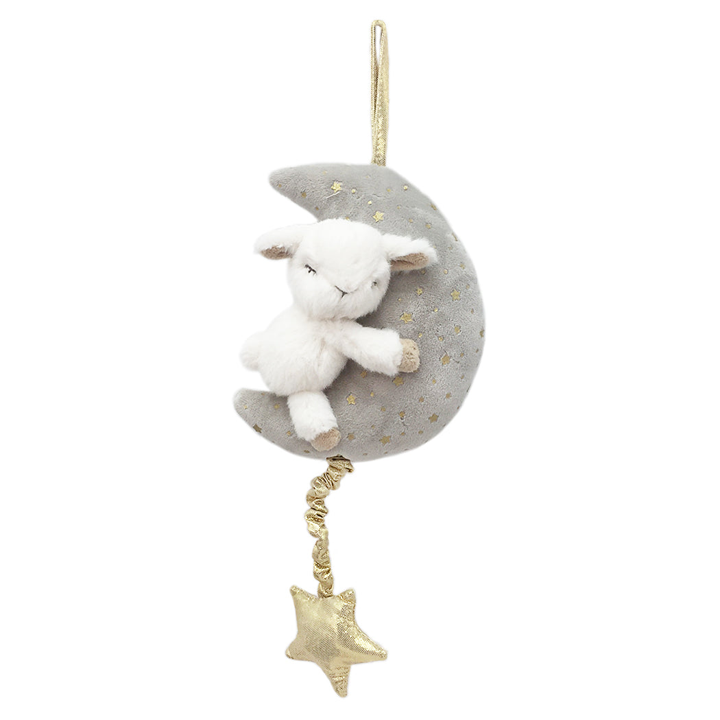 Mon Ami Plush Lamb and Moon Musical Mobile