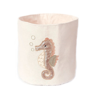 Seahorse Small Canvas Storage Bin