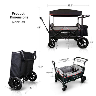 WonderFold Baby X4 Passenger Stroller Wagon