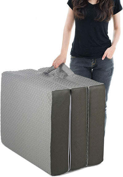 Milliard 6 Inch Memory Foam Tri Folding Mattress with Ultra Soft Removable Cover and NonSlip Bottom 75"x31"