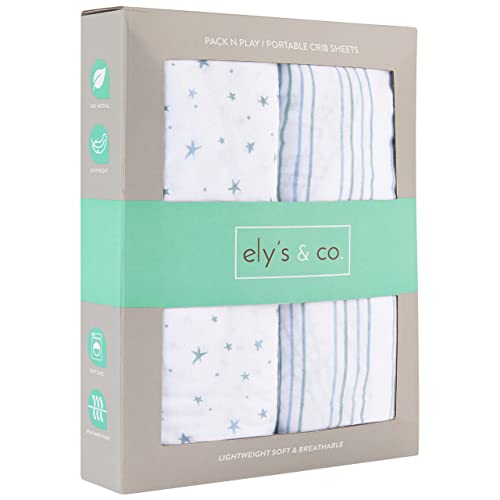 Elys Portacrib Sheets Blue Star & Stripes