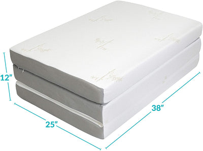Milliard Tri 4 Inch Folding Mattress with Washable Cover Twin (75"x38"