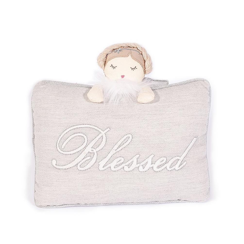 Silver Angel 'Blessed' Accent Pillow