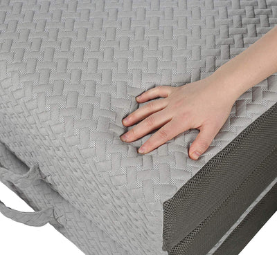 Milliard 6 Inch Memory Foam Tri Folding Mattress with Ultra Soft Removable Cover and NonSlip Bottom 75"x31"