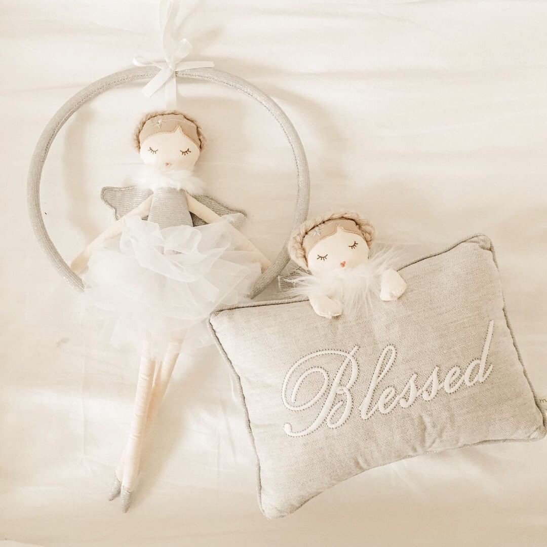 Silver Angel 'Blessed' Accent Pillow