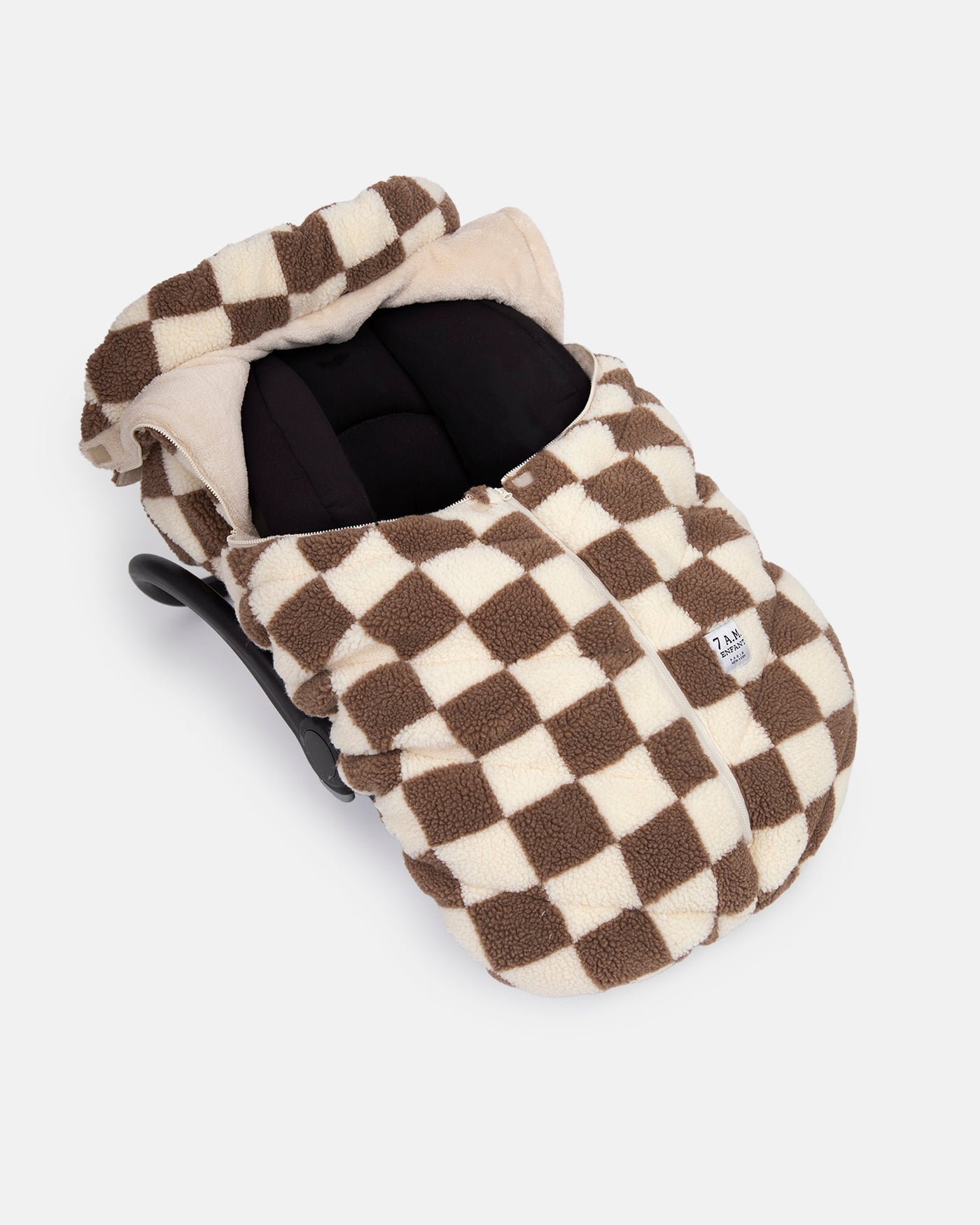 7AM Car Seat Cocoon Checker Berber 0-12M