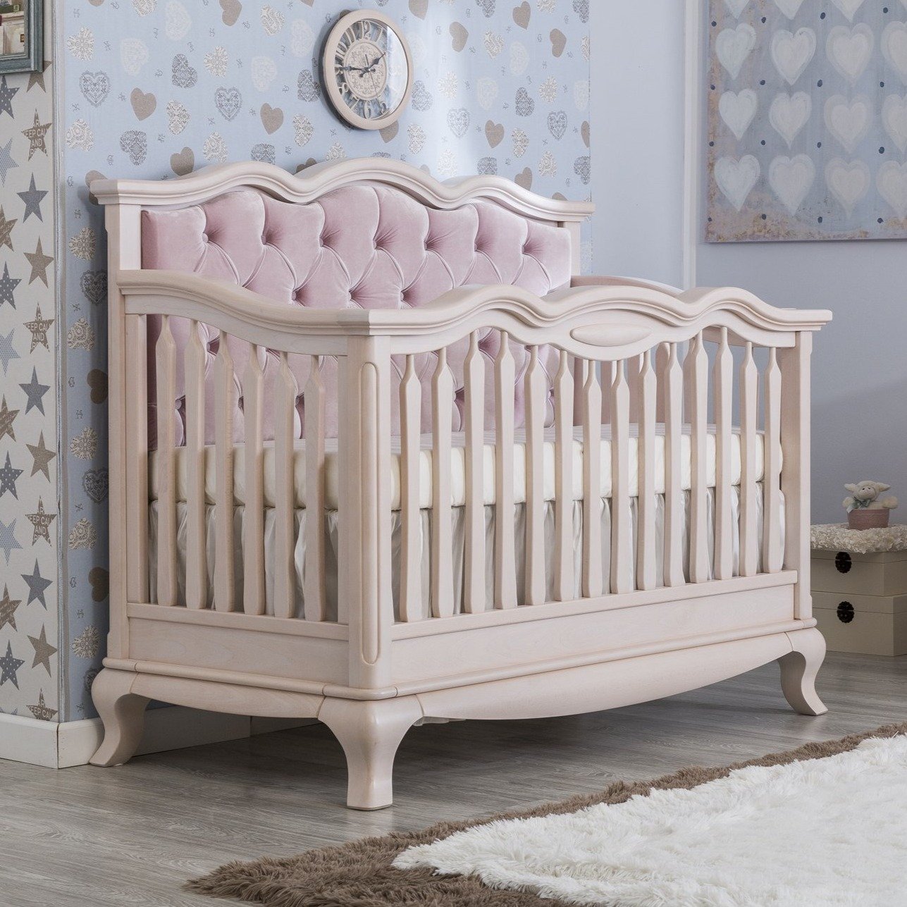 Romina Cleopatra Convertible Crib With Tufted Panel