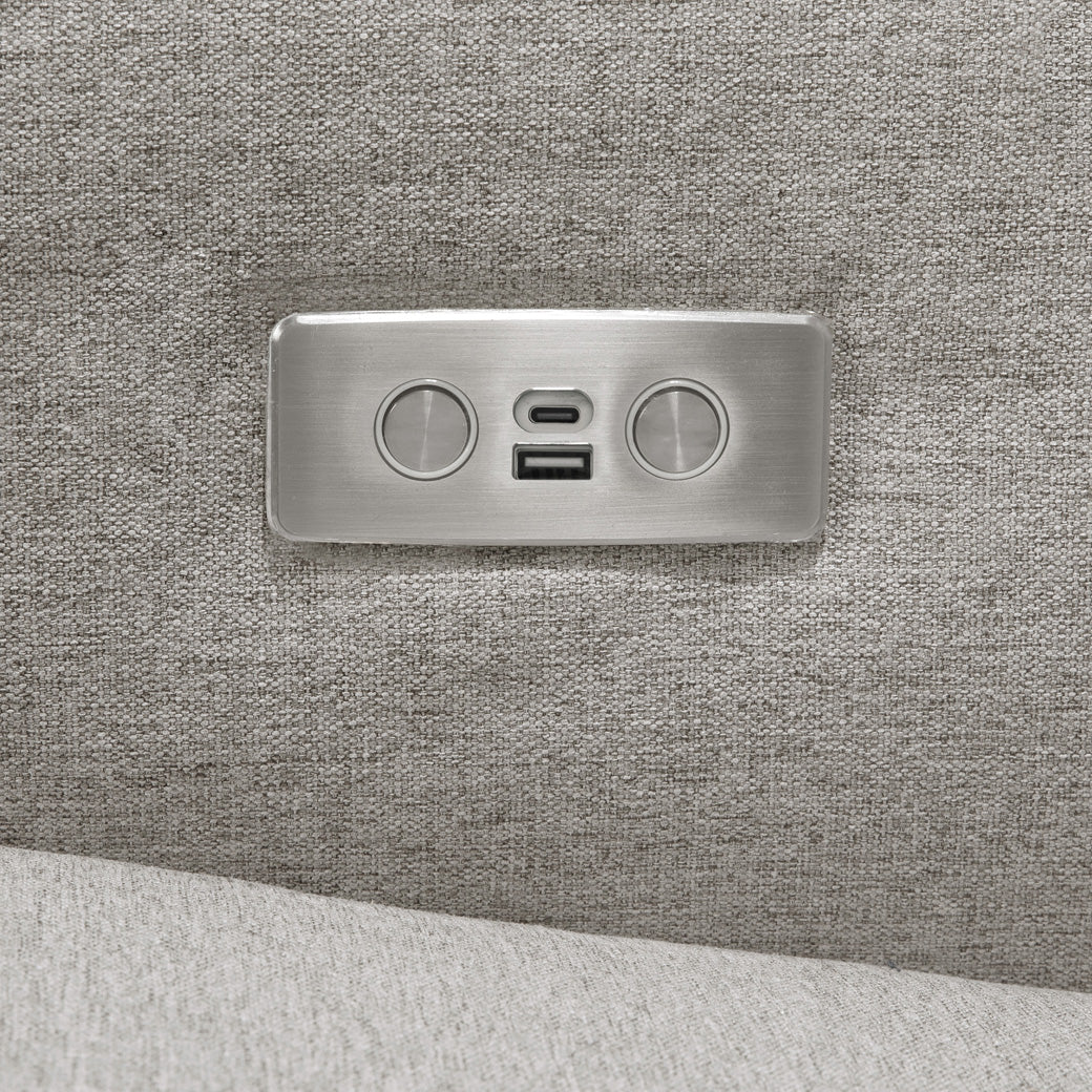 Babyletto Sigi Glider & Recliner  In Eco-Performance Fabric With USB Port