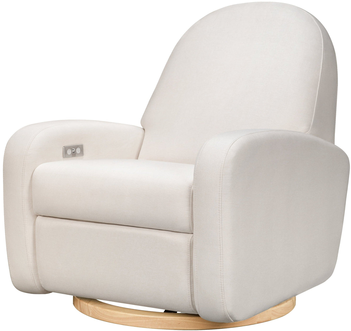 Babyletto Nami Electronic Recliner and Swivel Glider in Cream Eco Performance Fabric with USB Port