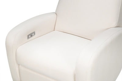 Babyletto Nami Electronic Recliner and Swivel Glider in Cream Eco Performance Fabric with USB Port