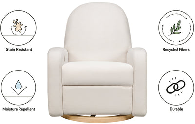 Babyletto Nami Electronic Recliner and Swivel Glider in Cream Eco Performance Fabric with USB Port