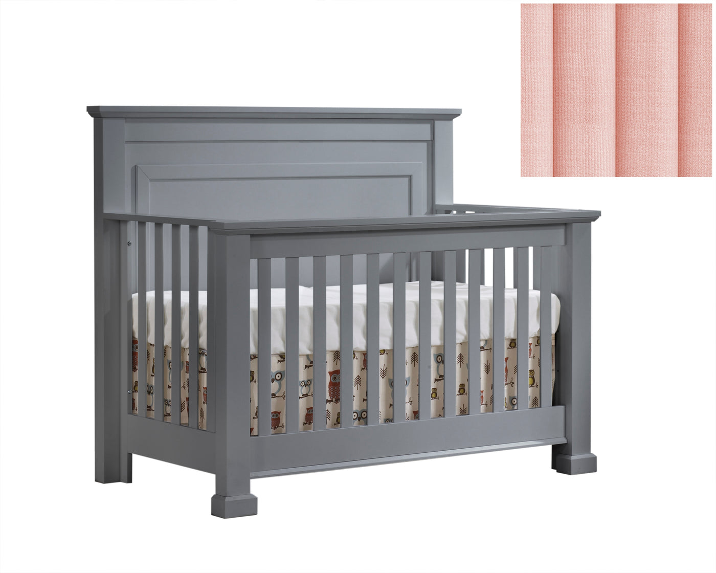 Natart Taylor 5-in-1 Convertible Crib with Tufted Panel