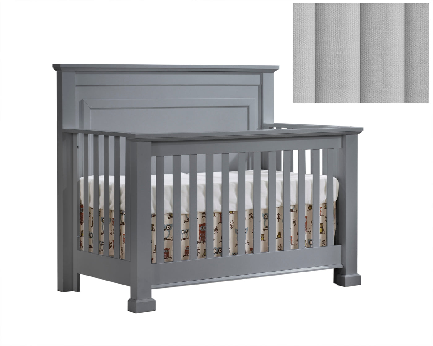 Natart Taylor 5-in-1 Convertible Crib with Tufted Panel