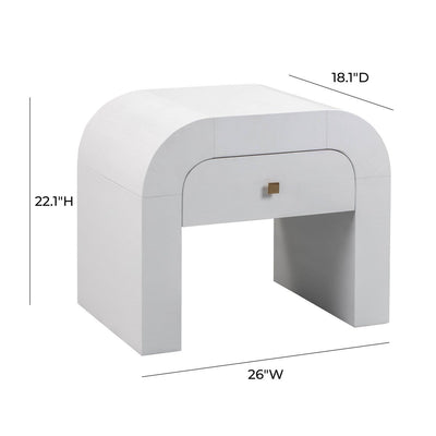 TOV Furniture Modern Hump White Nightstand TOVB44074