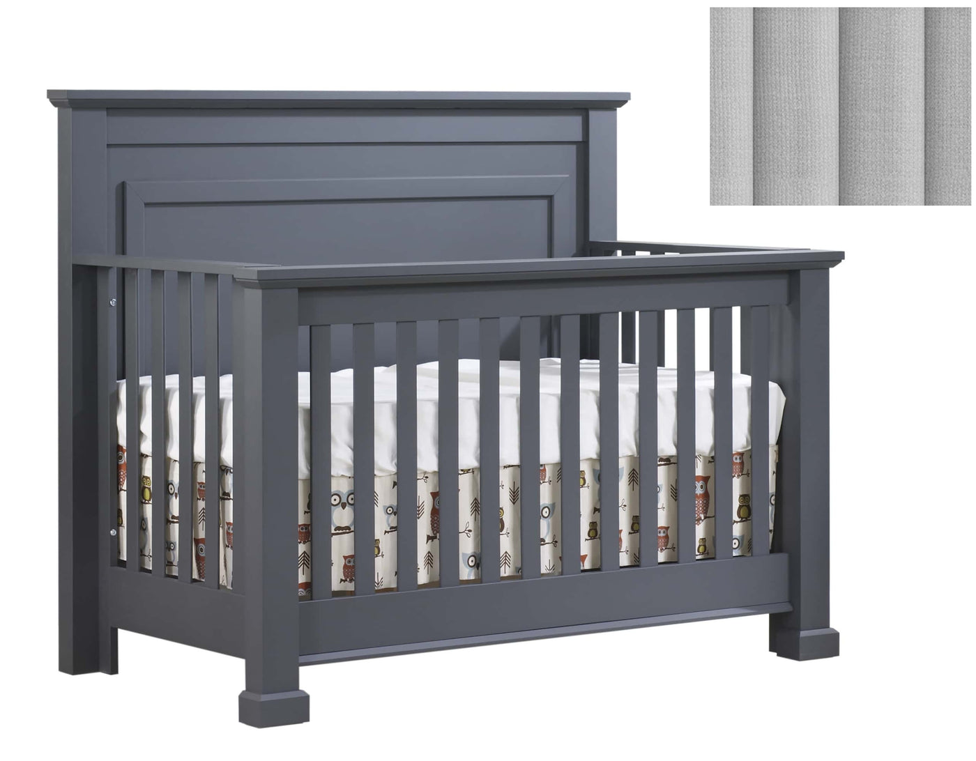 Natart Taylor 5-in-1 Convertible Crib with Tufted Panel