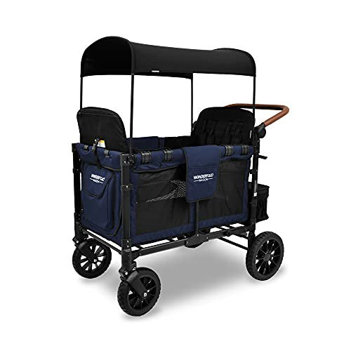 Wonderfold Wagon W4 Luxe Quad Stroller Wagon (4 Seater) - Navy