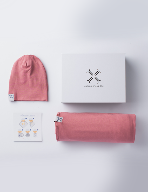 Jacqueline & Jac Rose Beanie & Blanket Set