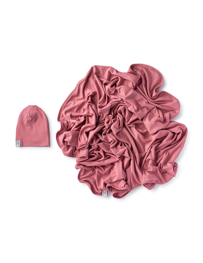 Jacqueline & Jac Rose Beanie & Blanket Set