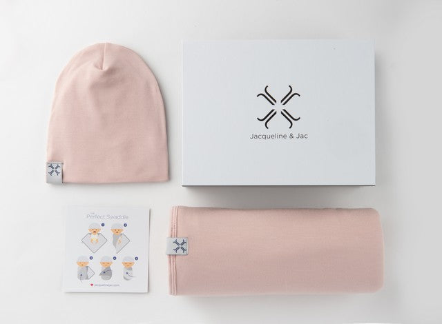 Jacqueline & Jac Blush Beanie & Blanket Set