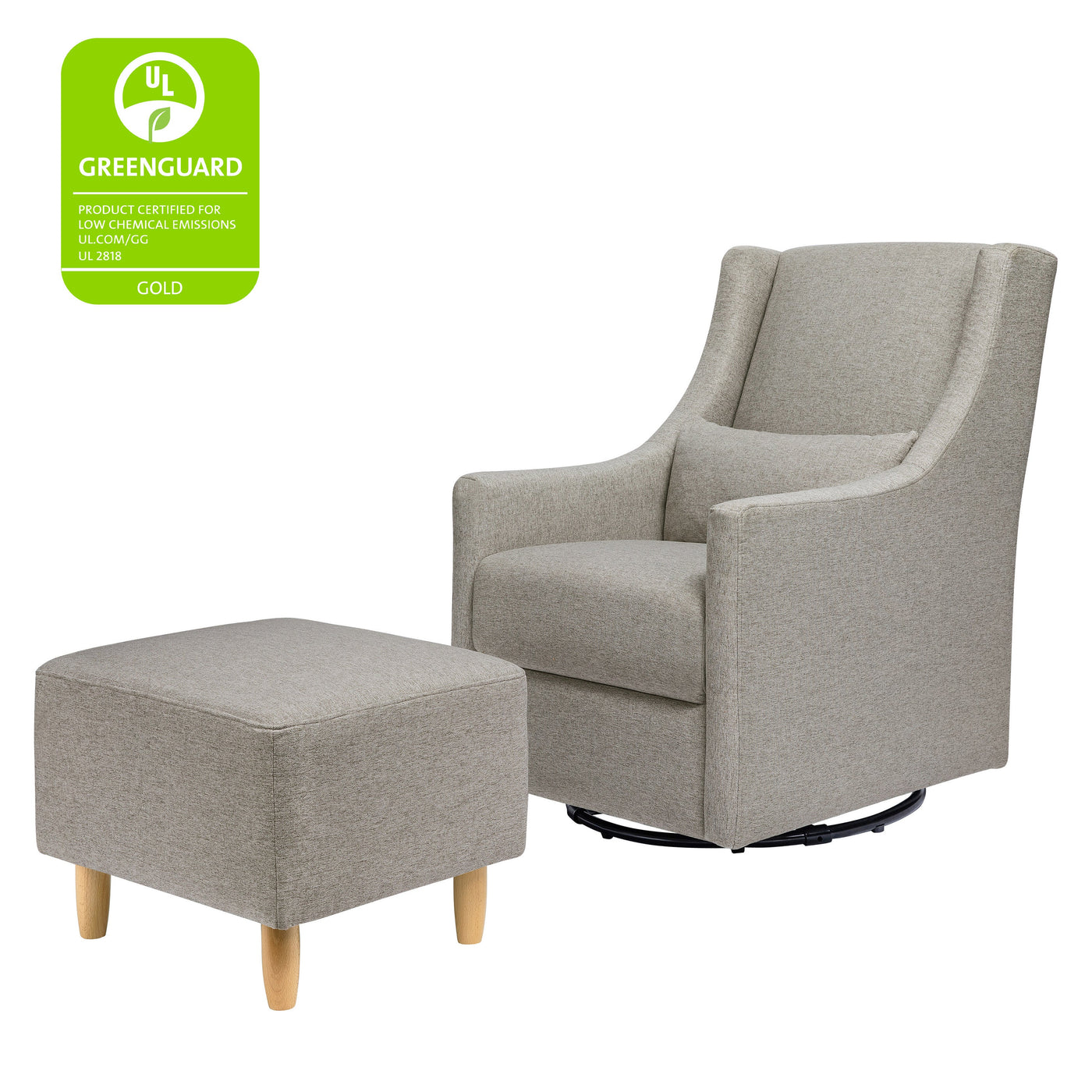 Babyletto Toco Swivel Glider and Ottoman - Performance Fabric