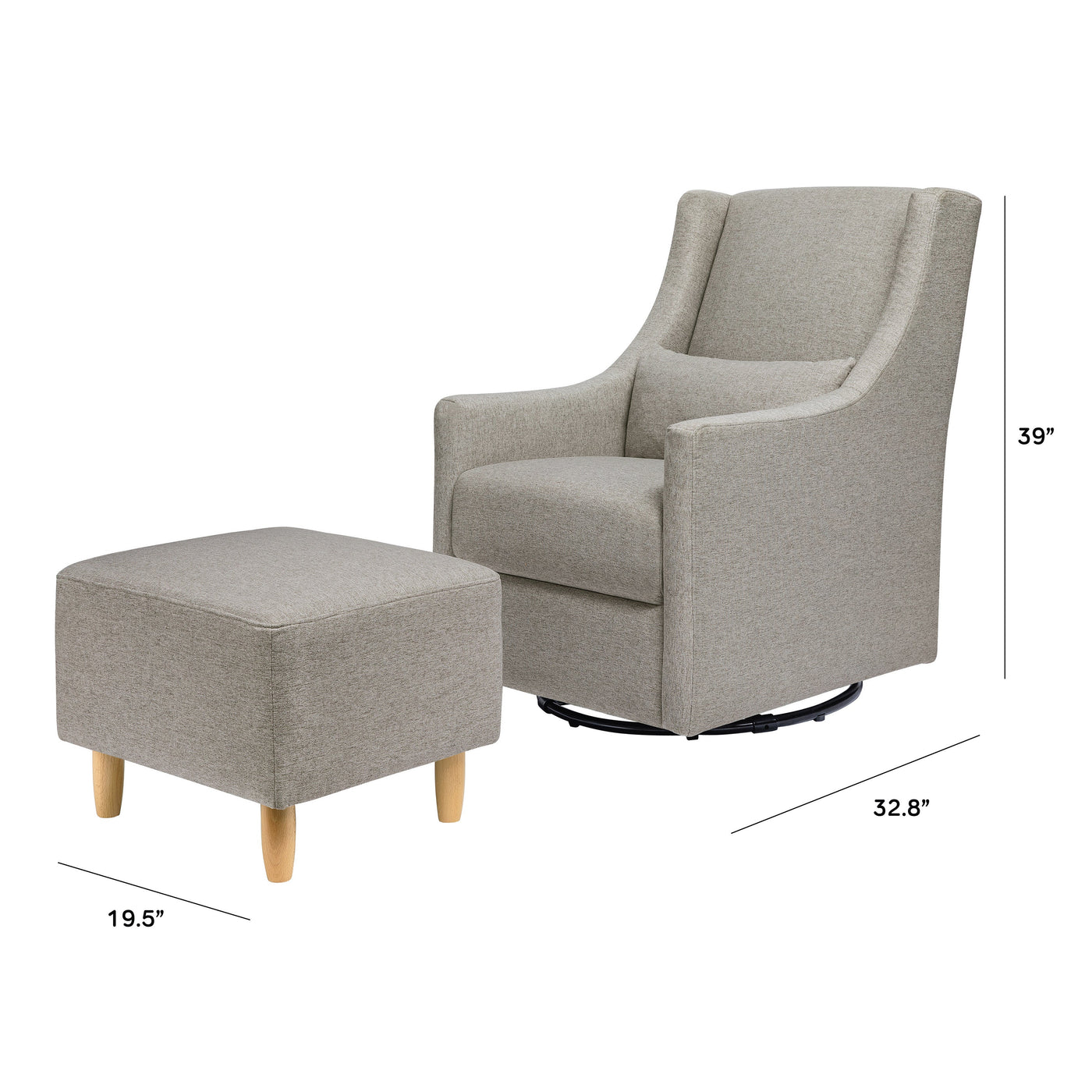 Babyletto Toco Swivel Glider and Ottoman - Performance Fabric