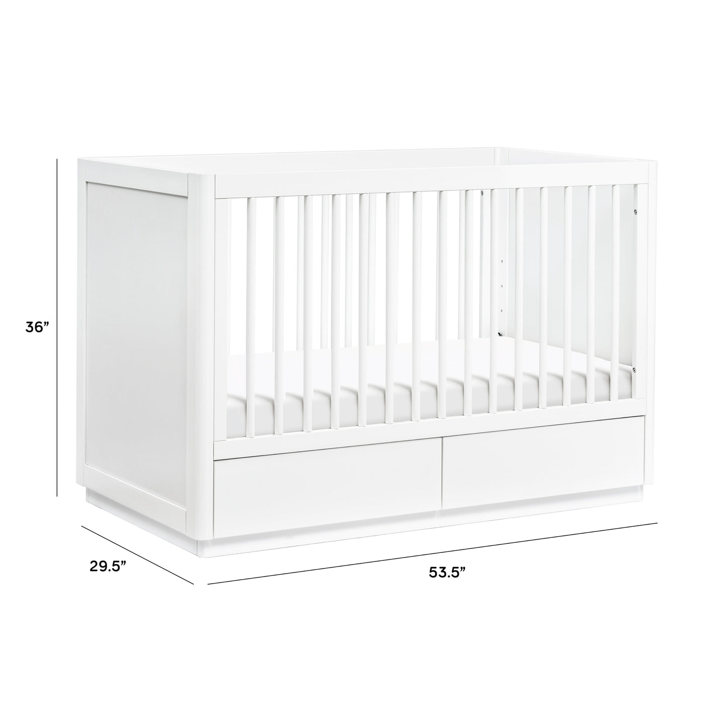 Bento 3 in 1 Convertible Storage Crib with Toddler Bed Conversion Kit