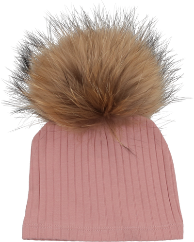 PIPED RIBBED BEANIE WITH POM