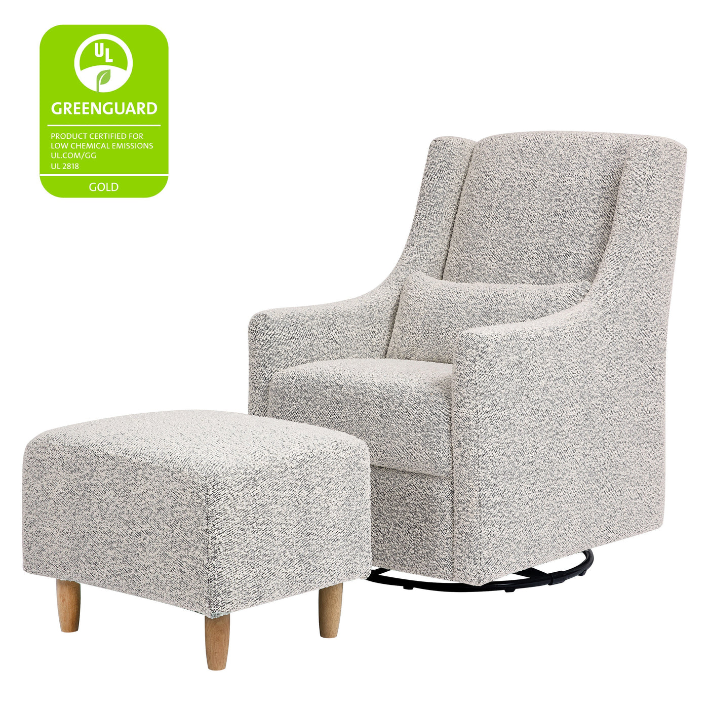 Babyletto Toco Swivel Glider and Ottoman - Boucle